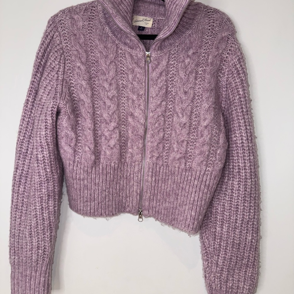 Universal Thread Lilac Cable Knit Turtleneck Swea… - image 2